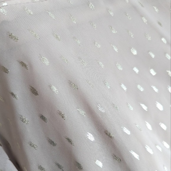 Halston Heritage One Shoulder Metallic Champagne Gold Trumpet Dress Size 8 - Picture 12 of 15